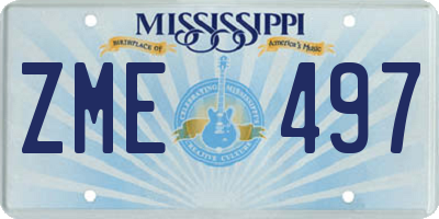 MS license plate ZME497