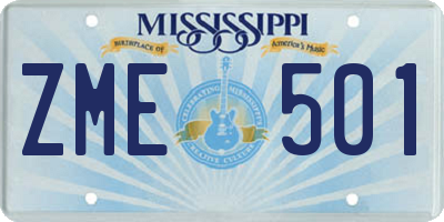 MS license plate ZME501