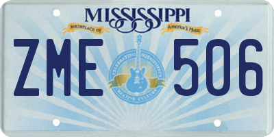 MS license plate ZME506