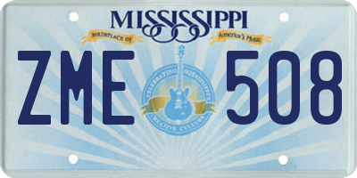MS license plate ZME508