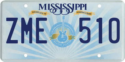 MS license plate ZME510