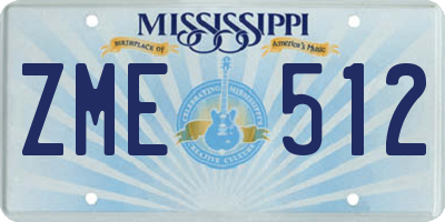 MS license plate ZME512