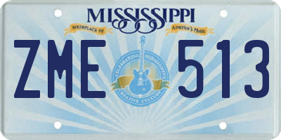 MS license plate ZME513