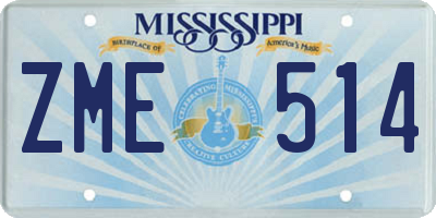 MS license plate ZME514