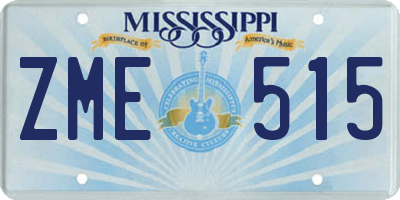 MS license plate ZME515