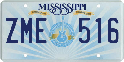 MS license plate ZME516