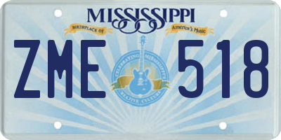 MS license plate ZME518
