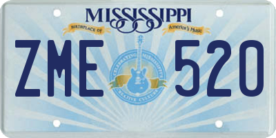 MS license plate ZME520