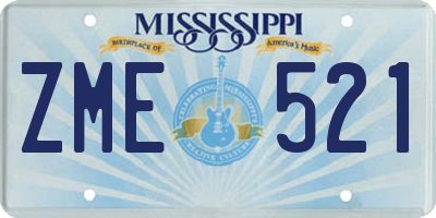 MS license plate ZME521