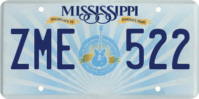 MS license plate ZME522