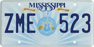 MS license plate ZME523