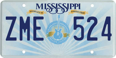 MS license plate ZME524