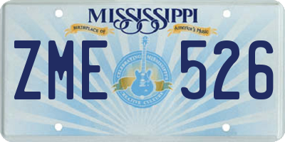 MS license plate ZME526