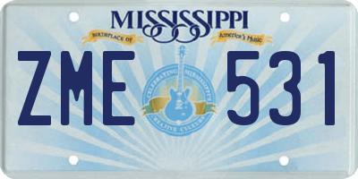 MS license plate ZME531