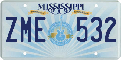 MS license plate ZME532