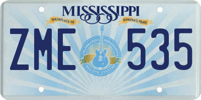 MS license plate ZME535