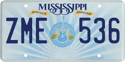 MS license plate ZME536