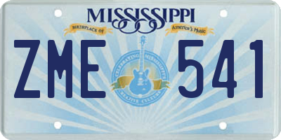 MS license plate ZME541