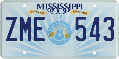 MS license plate ZME543