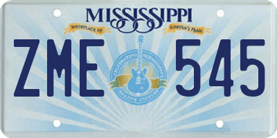 MS license plate ZME545
