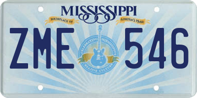 MS license plate ZME546