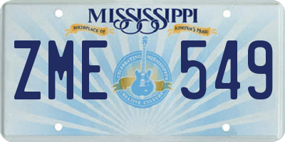 MS license plate ZME549