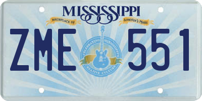 MS license plate ZME551