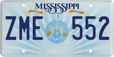 MS license plate ZME552