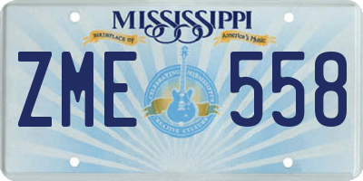 MS license plate ZME558