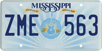 MS license plate ZME563