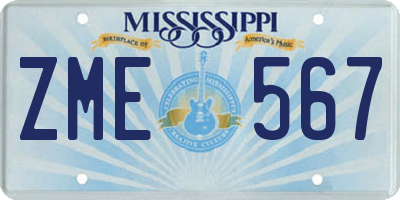 MS license plate ZME567