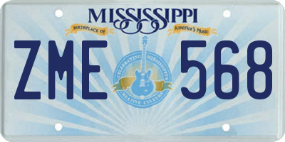 MS license plate ZME568