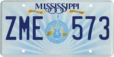 MS license plate ZME573