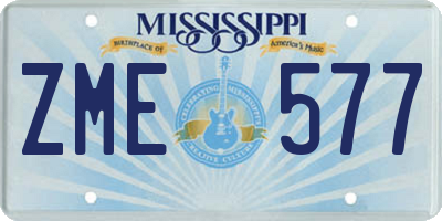 MS license plate ZME577