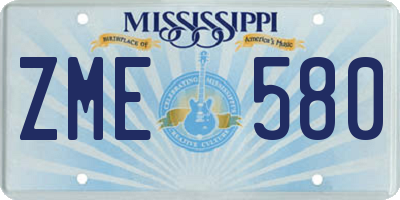 MS license plate ZME580