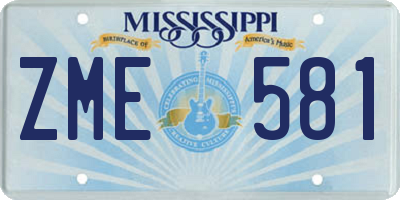 MS license plate ZME581
