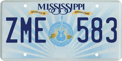 MS license plate ZME583