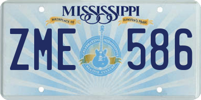 MS license plate ZME586