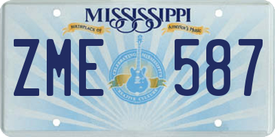 MS license plate ZME587