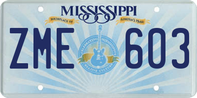 MS license plate ZME603