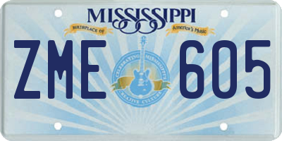 MS license plate ZME605