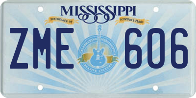 MS license plate ZME606