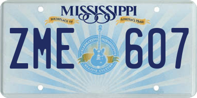 MS license plate ZME607