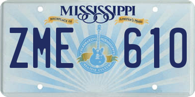 MS license plate ZME610