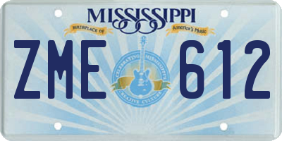 MS license plate ZME612