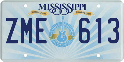 MS license plate ZME613