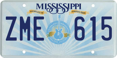 MS license plate ZME615