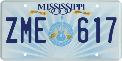 MS license plate ZME617