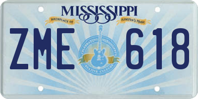 MS license plate ZME618