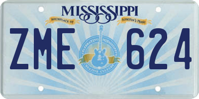 MS license plate ZME624
